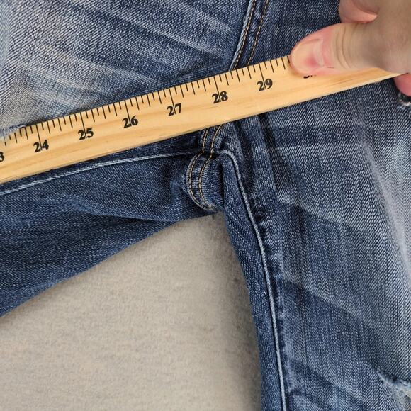 Abercrombie & Fitch Destroyed Jeans Women's 8R 34x28" Tapered Distressed Ankle - Picture 5 of 10